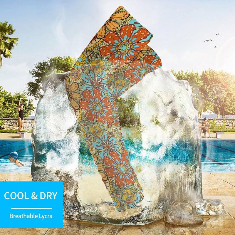 QiErDesign أكمام ضغط رياضية من الرخام للرجال والنساء - أكمام ذراع للشباب لألعاب البيسبول والكرة الطائرة وأكمام كرة السلة - Image 3